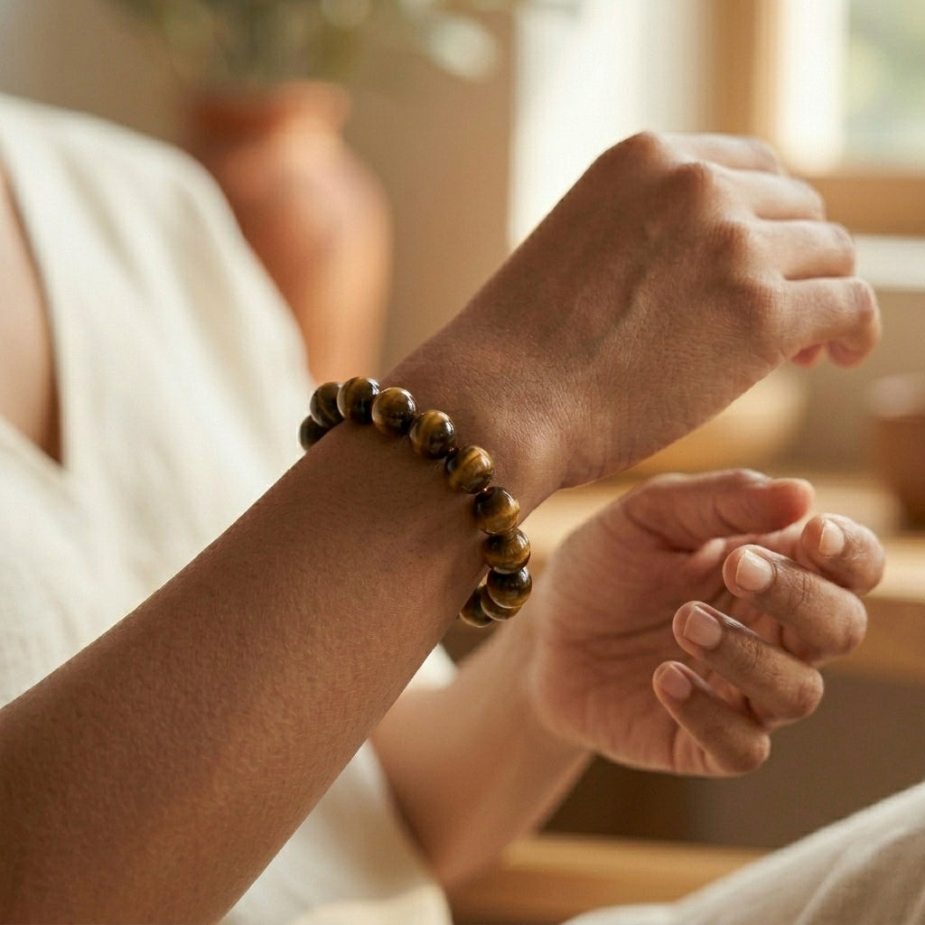 Natural Tiger's Eye Bracelet | Confidence, Protection & Success Crystal Bracelet