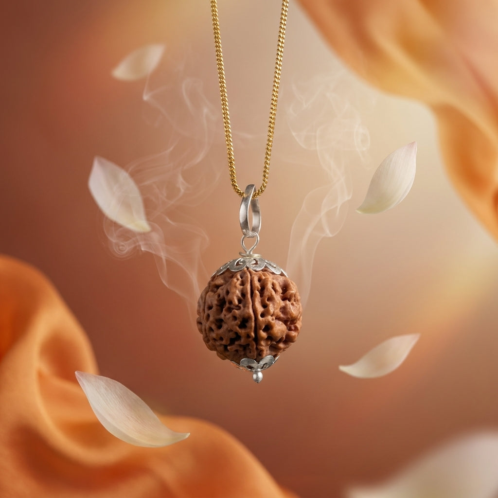 Nepali 5 Mukhi Rudraksha Locket for Peace, Focus & Positive Energy | Authentic & Energized | Rudriva