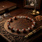 Natural 5 Mukhi Rudraksha Bracelet 6MM with Premium Caps | Peace, Focus & Positive Energy | Rudriva
