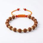 Natural Five Mukhi Rudraksha Bracelet Adjustable | Spiritual Bracelet for Peace & Positive Energy