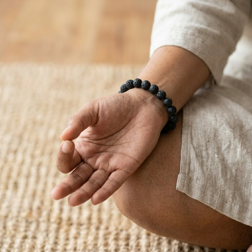 Natural Volcano Lava Bracelet | Grounding, Strength & Protection Energy Bracelet