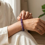 Natural Purple Quartz Bracelet 8MM | Premium Amethyst Crystal Bracelet for Peace & Intuition