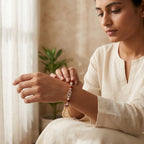 Natural 5 Mukhi Rudraksha Bracelet 6MM with Premium Caps | Peace, Focus & Positive Energy | Rudriva