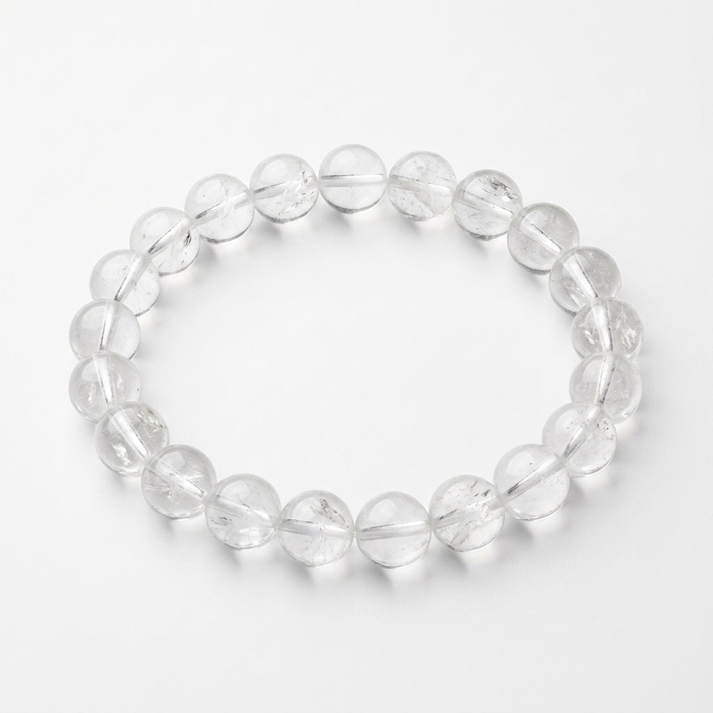 Sphatik Crystal Bracelet 8MM Natural Clear Quartz Healing Bracelet for Men & Women