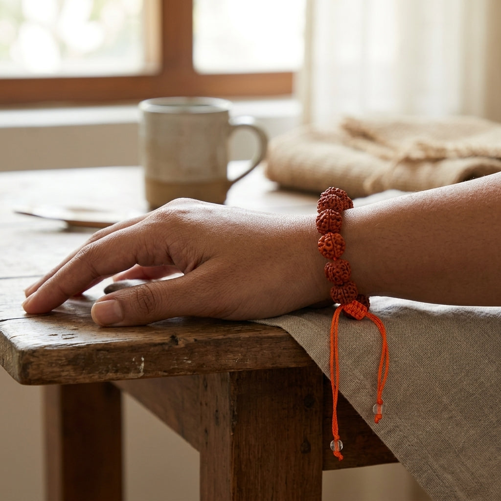 Natural Five Mukhi Rudraksha Bracelet Black | Premium Spiritual Bracelet