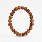 Natural Five Mukhi Rudraksha Bracelet 7MM Elastic White | Spiritual Bracelet for Peace & Focus