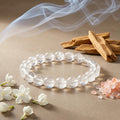 Sphatik Crystal Bracelet 8MM Natural Clear Quartz Healing Bracelet for Men & Women