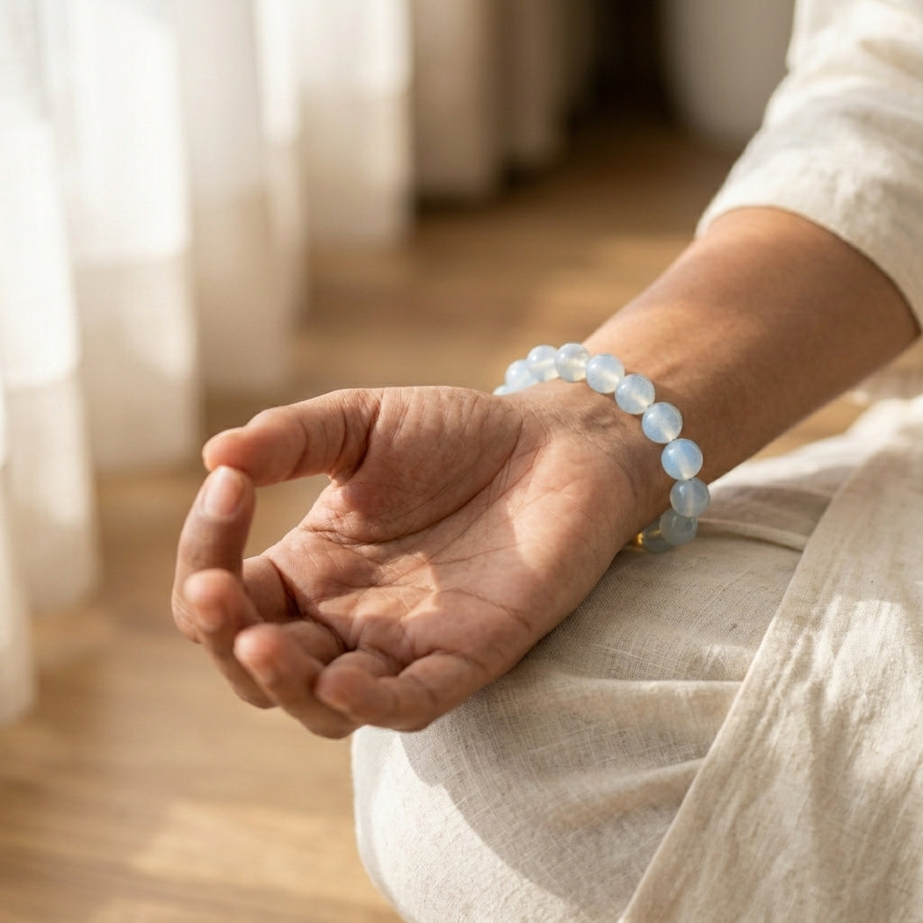 Natural Opalite Bracelet 8MM | Premium Opalite Crystal Bracelet for Positivity & Emotional Balance