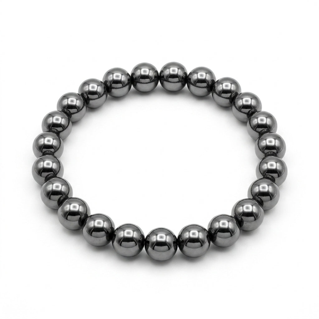 Natural Silver Hematite Bracelet | Grounding, Focus & Balance Crystal Bracelet