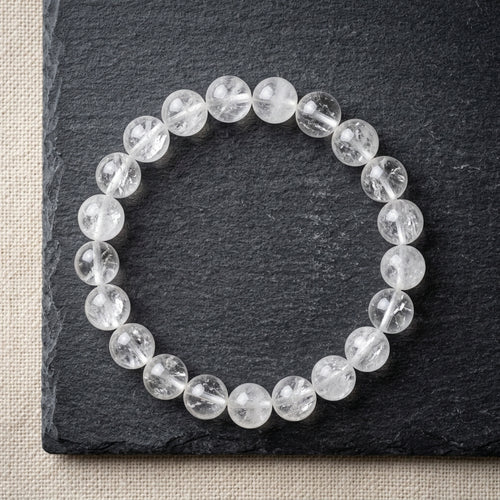 Sphatik Crystal Bracelet 8MM Natural Clear Quartz Healing Bracelet for Men & Women