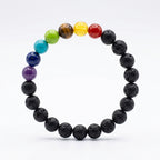 Natural Seven Chakra Lava Energy Bracelet | Balance, Protection & Positive Energy Bracelet