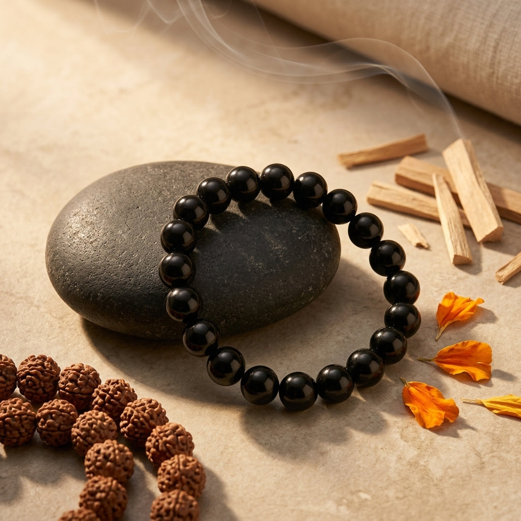 Natural Black Tourmaline Bracelet | Protection & Grounding Crystal Bracelet