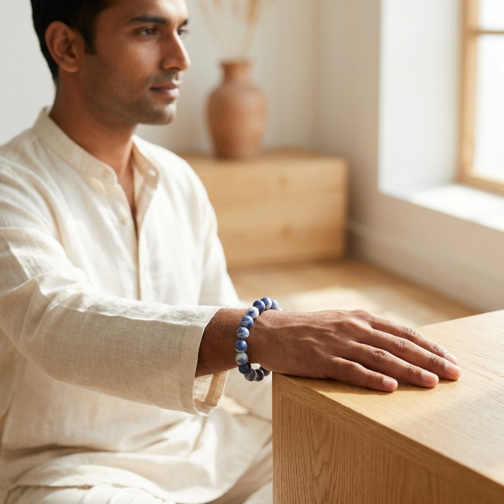 Natural Lapis Lazuli Bracelet | Wisdom, Communication & Inner Peace Crystal Bracelet