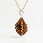 Rudriva Natural 2 Mukhi Rudraksha Locket Pendant | Original & Energized Rudraksha for Love, Relationship Harmony, Emotional Balance & Peace | Unisex