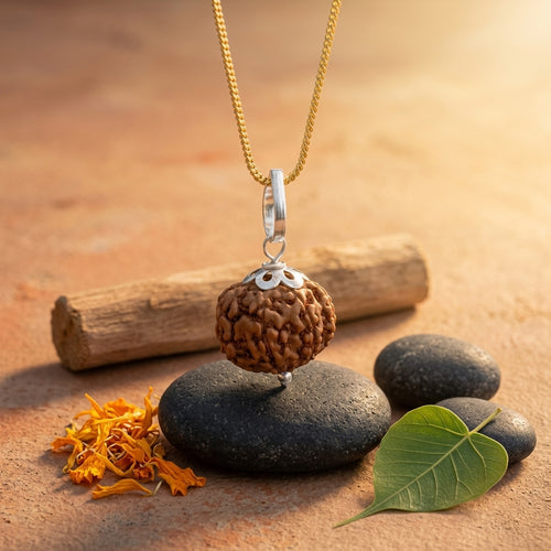 Natural 8 Mukhi Rudraksha Locket for Success, Protection & Obstacle Removal | Authentic & Energized | Rudriva