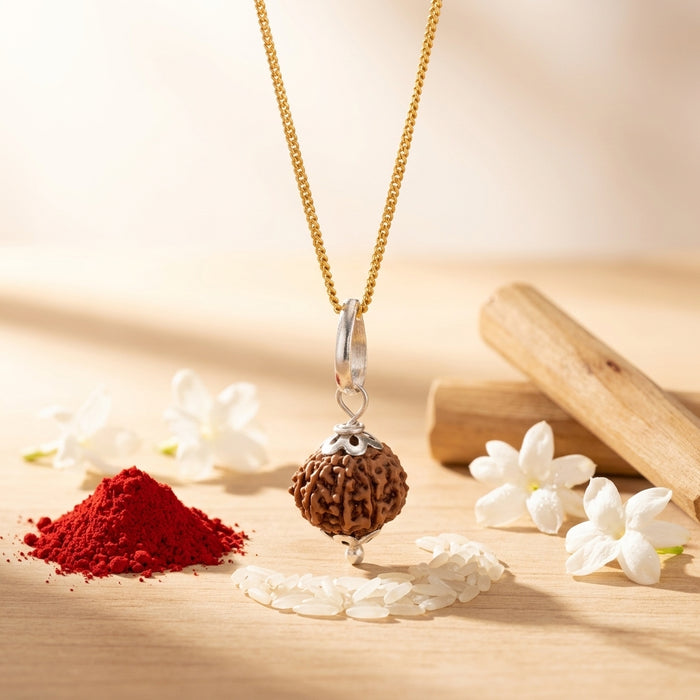 Natural 11 Mukhi Rudraksha Locket for Courage, Protection & Spiritual Strength | Authentic & Energized | Rudriva