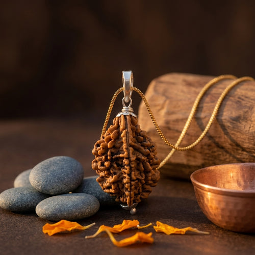 Rudriva Natural 2 Mukhi Rudraksha Locket Pendant | Original & Energized Rudraksha for Love, Relationship Harmony, Emotional Balance & Peace | Unisex