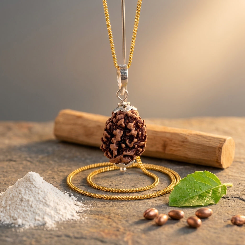 Natural 3 Mukhi Rudraksha Locket for Confidence, Positivity & Inner Strength | Authentic & Energized | Rudriva