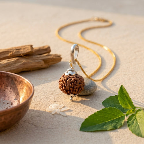 Natural 7 Mukhi Rudraksha Locket for Wealth, Career Growth & Positive Energy | Authentic & Energized | Rudriva