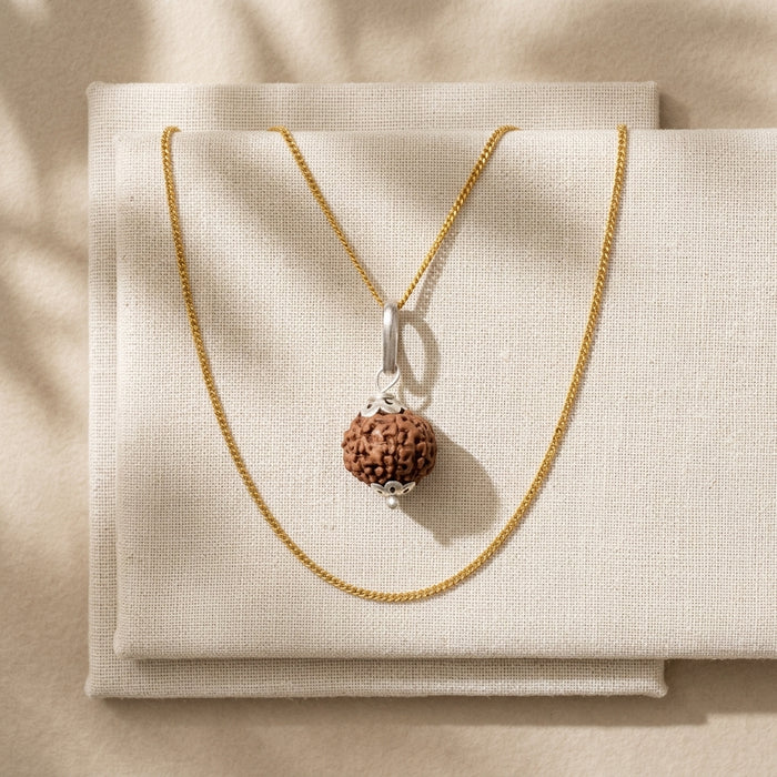 Natural 7 Mukhi Rudraksha Locket for Wealth, Career Growth & Positive Energy | Authentic & Energized | Rudriva