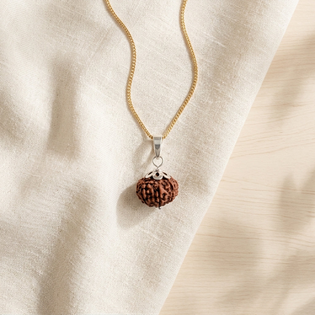Natural 10 Mukhi Rudraksha Indonesia | Authentic Indonesian Dashamukhi Rudraksha Pendant for Protection, Peace and Spiritual Growth