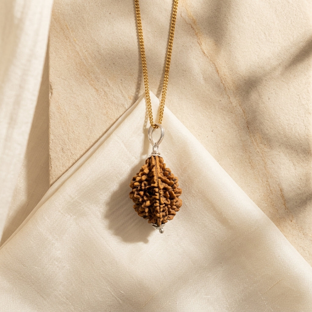 Rudriva Natural 2 Mukhi Rudraksha Locket Pendant | Original & Energized Rudraksha for Love, Relationship Harmony, Emotional Balance & Peace | Unisex