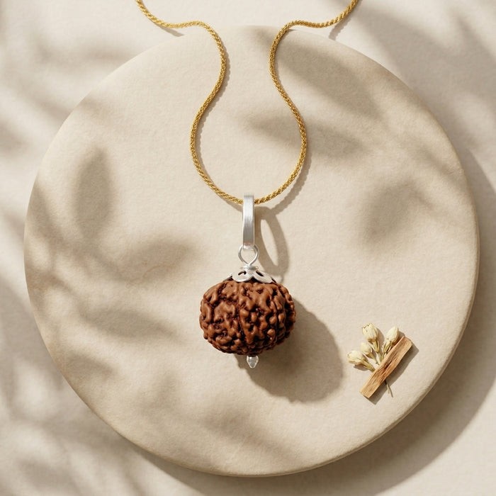 Natural 8 Mukhi Rudraksha Locket for Success, Protection & Obstacle Removal | Authentic & Energized | Rudriva