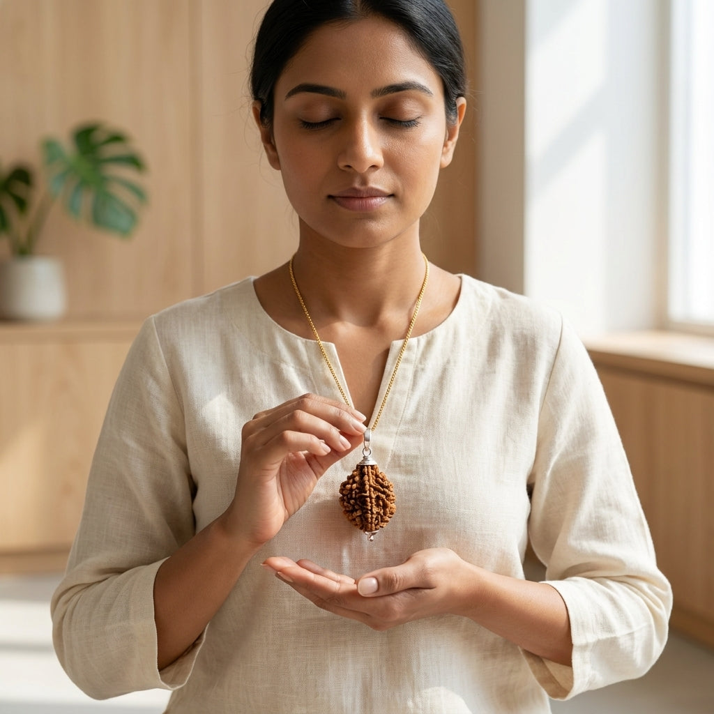 Rudriva Natural 2 Mukhi Rudraksha Locket Pendant | Original & Energized Rudraksha for Love, Relationship Harmony, Emotional Balance & Peace | Unisex