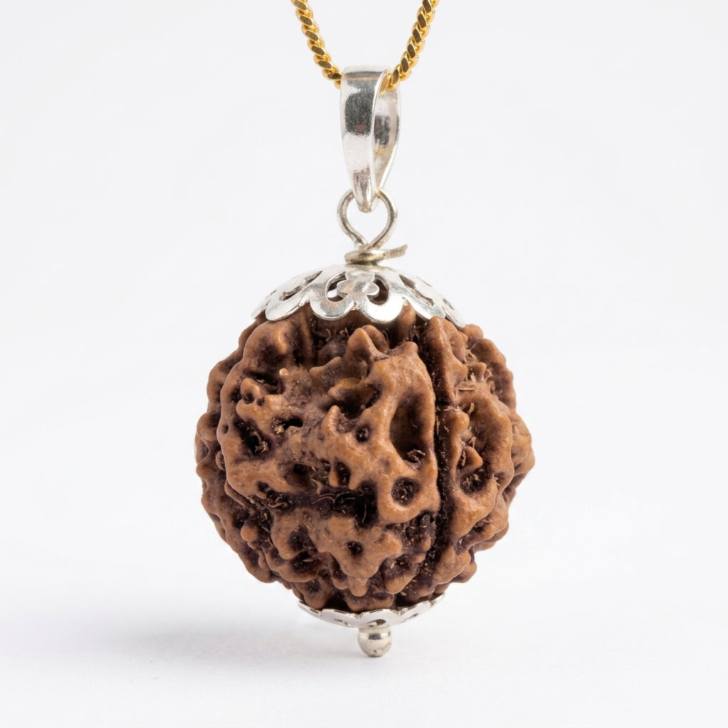 Nepali 4 Mukhi Rudraksha Locket for Wisdom, Focus & Communication | Authentic & Energized | Rudriva