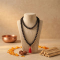 Five Mukhi Rudraksha Mala Black | Natural 108 Beads Japa Mala for Meditation, Protection & Spiritual Practice