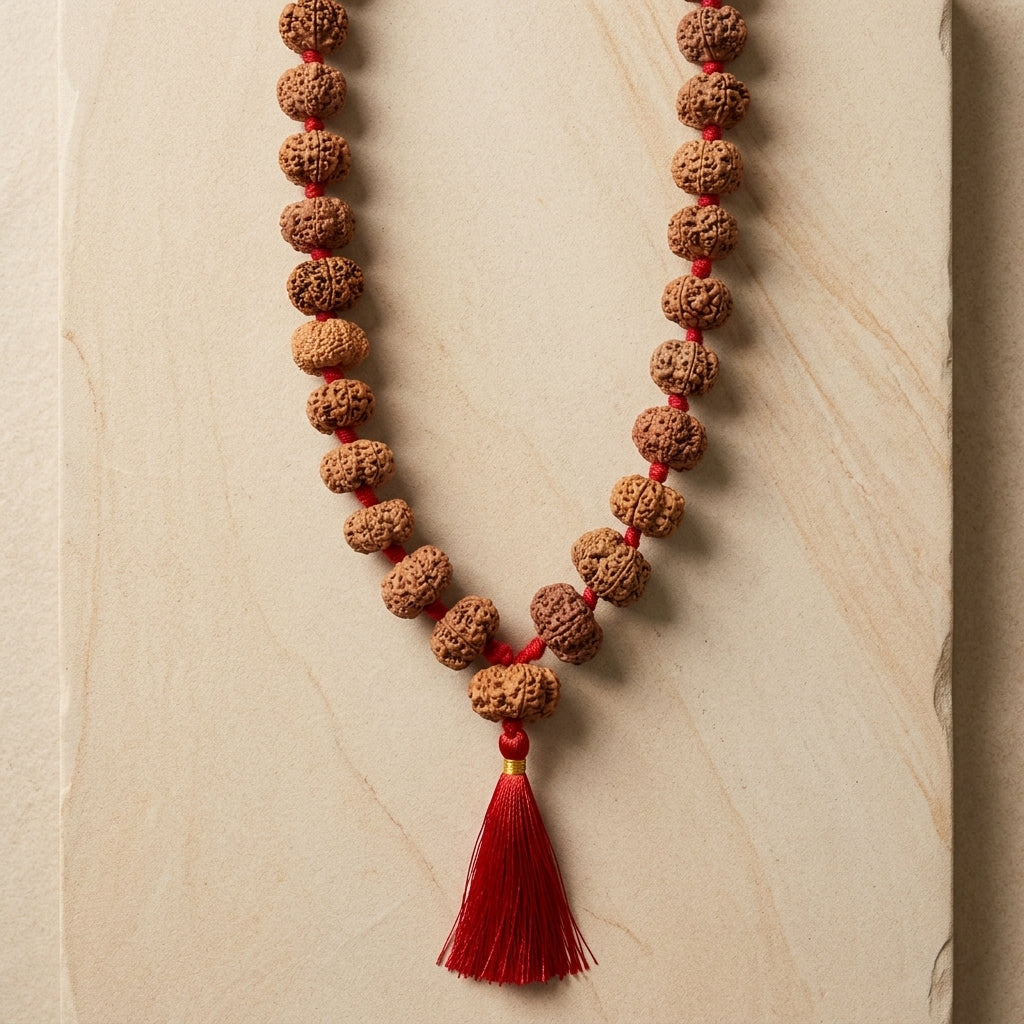 Rare Nepal Flat Rudraksha Mala – 33 Premium Beads | Collector's Edition Authentic Nepal Rudraksha for Spiritual Power & Devotional Wear