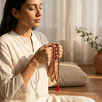 Five Mukhi Rudraksha Mala White 5MM | Natural 108 Beads Japa Mala for Meditation, Prayer & Spiritual Growth