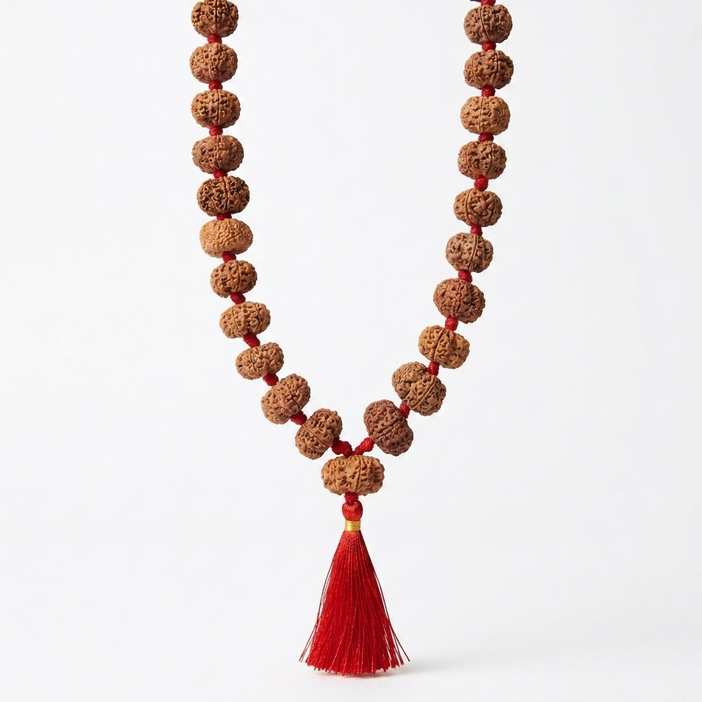Rare Nepal Flat Rudraksha Mala – 33 Premium Beads | Collector's Edition Authentic Nepal Rudraksha for Spiritual Power & Devotional Wear