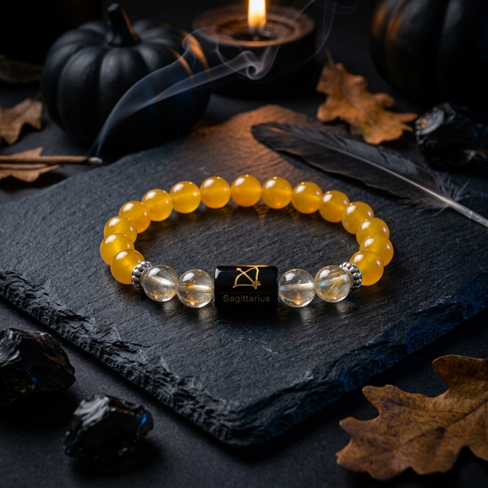 Citrine Zodiac Bracelet 8MM | Optimism, Abundance & Joy – धनु राशि (Sagittarius)