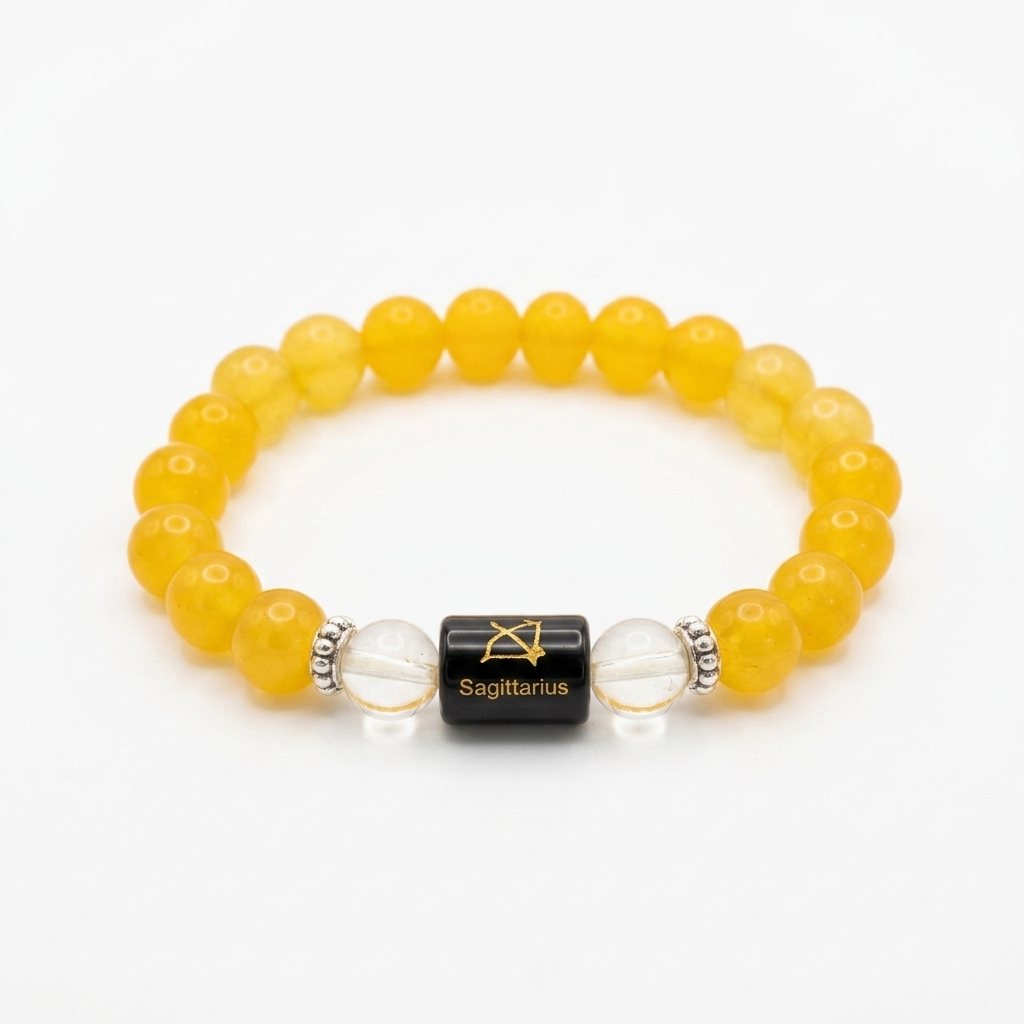 Citrine Zodiac Bracelet 8MM | Optimism, Abundance & Joy – धनु राशि (Sagittarius)