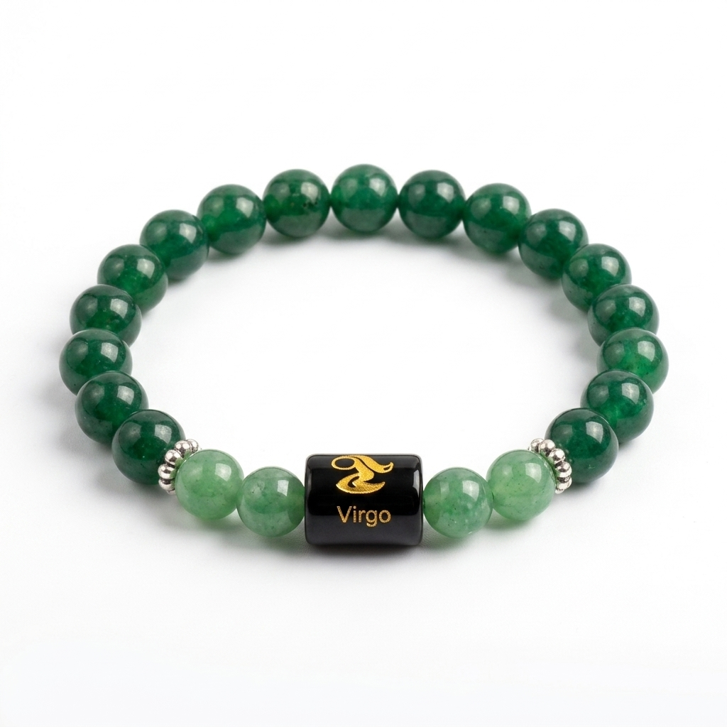 Aventurine Quartz Zodiac Bracelet 8MM | Wisdom, Healing & Growth – कन्या राशि (Virgo)