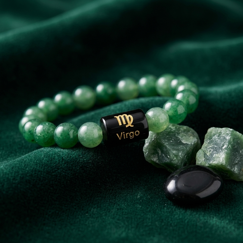 Aventurine Quartz Zodiac Bracelet 8MM | Wisdom, Healing & Growth – कन्या राशि (Virgo)