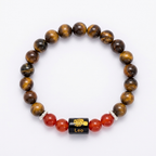 Tiger Eye Zodiac Bracelet 8MM | Confidence, Protection & Authority – सिंह राशि (Leo)