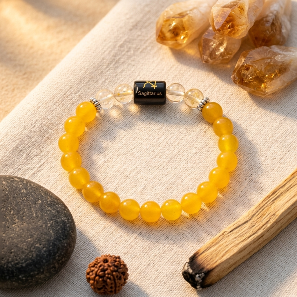 Citrine Zodiac Bracelet 8MM | Optimism, Abundance & Joy – धनु राशि (Sagittarius)
