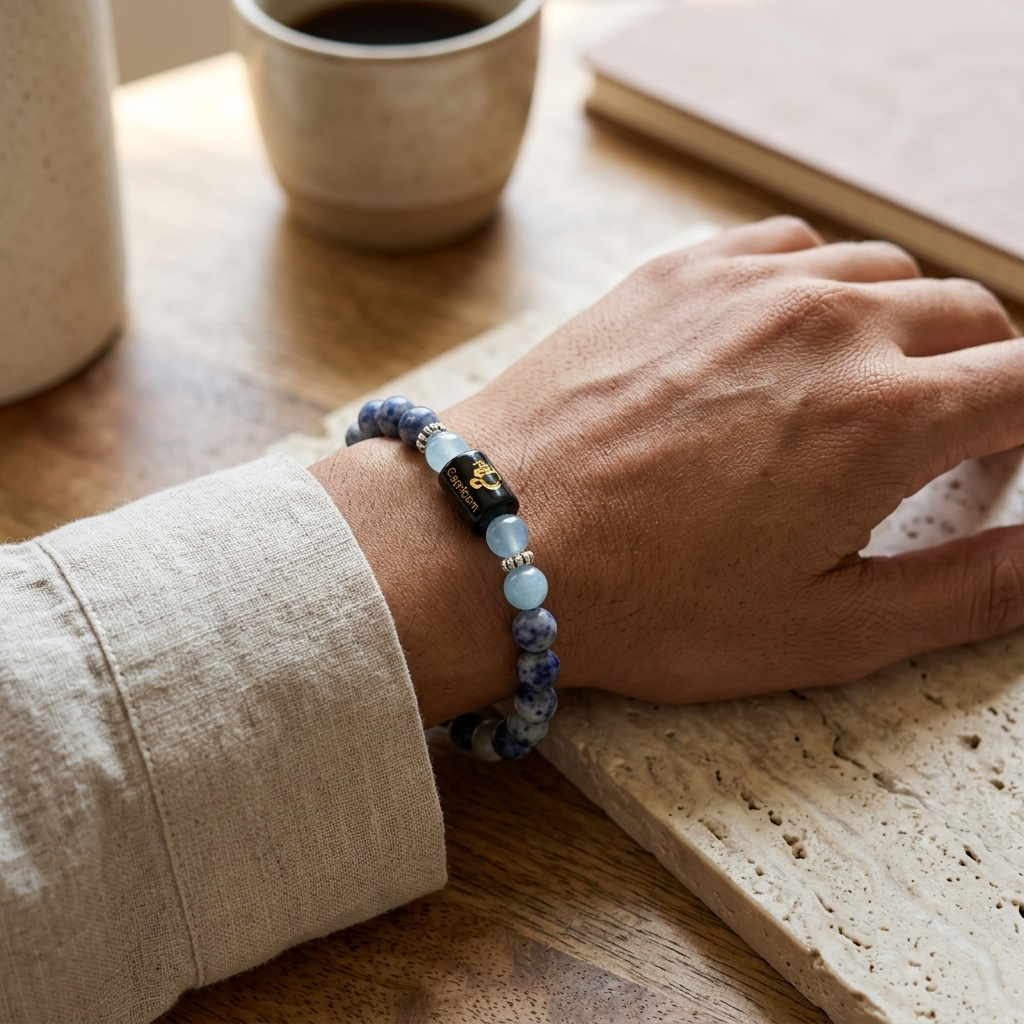 Sodalite Zodiac Bracelet 8MM | Discipline, Focus & Stability – मकर राशि (Capricorn)