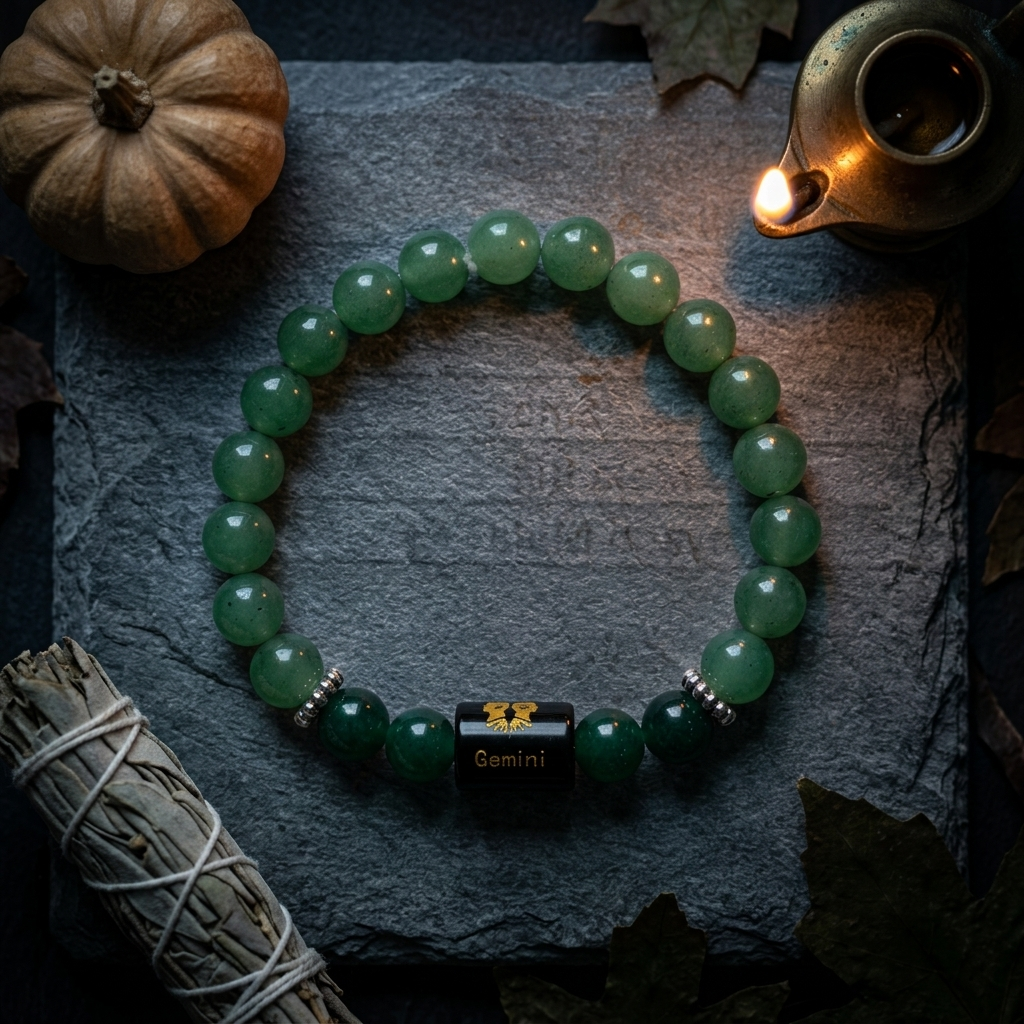 Aventurine Quartz Zodiac Bracelet 8MM | Clarity, Communication & Luck – मिथुन राशि (Gemini)
