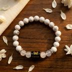 Rock Crystal Howlite Zodiac Bracelet 8MM | Peace, Balance & Calm – कर्क राशि (Cancer)