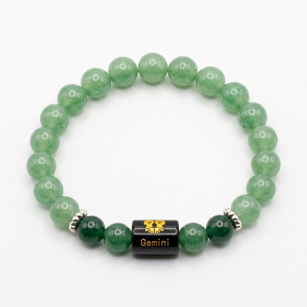 Aventurine Quartz Zodiac Bracelet 8MM | Clarity, Communication & Luck – मिथुन राशि (Gemini)