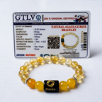Agate Citrine Zodiac Bracelet 8MM | Spirituality, Calm & Abundance – मीन राशि (Pisces)