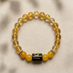 Agate Citrine Zodiac Bracelet 8MM | Spirituality, Calm & Abundance – मीन राशि (Pisces)