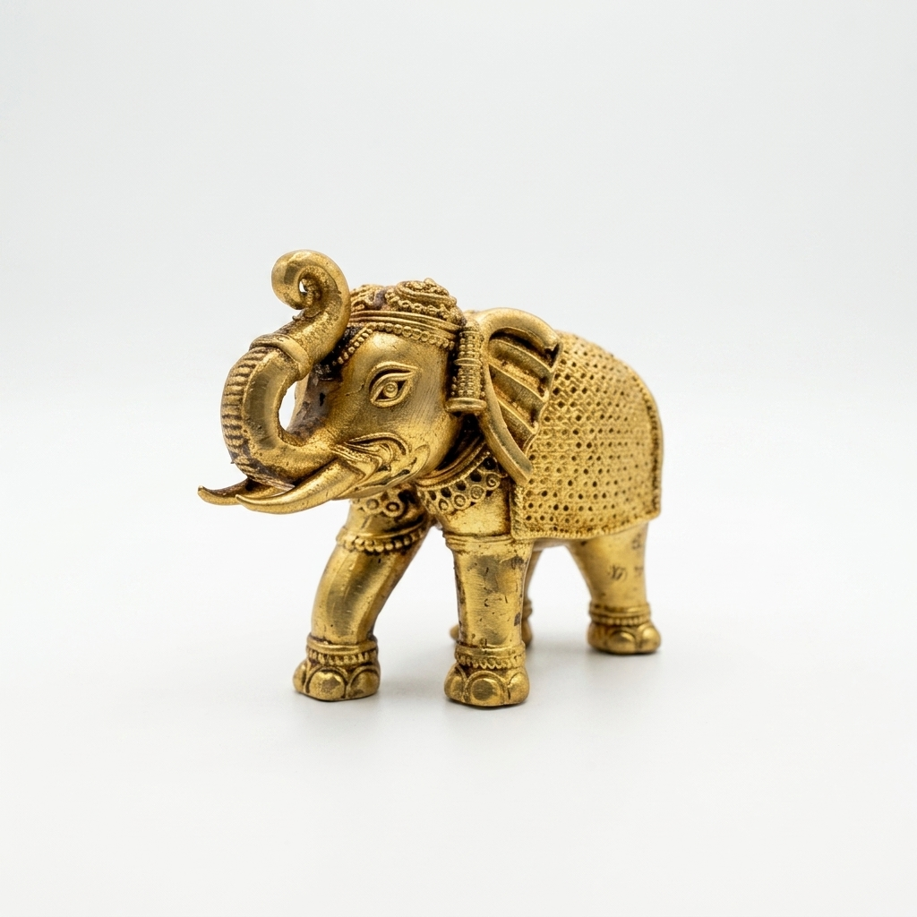 Pure Brass Superfine Intricate Elephant Showpiece | Home Decor Vastu Gift Item