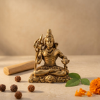 Brass Lord Shiva Meditating Idol | Mahadev Statue | Home Office Temple Decor