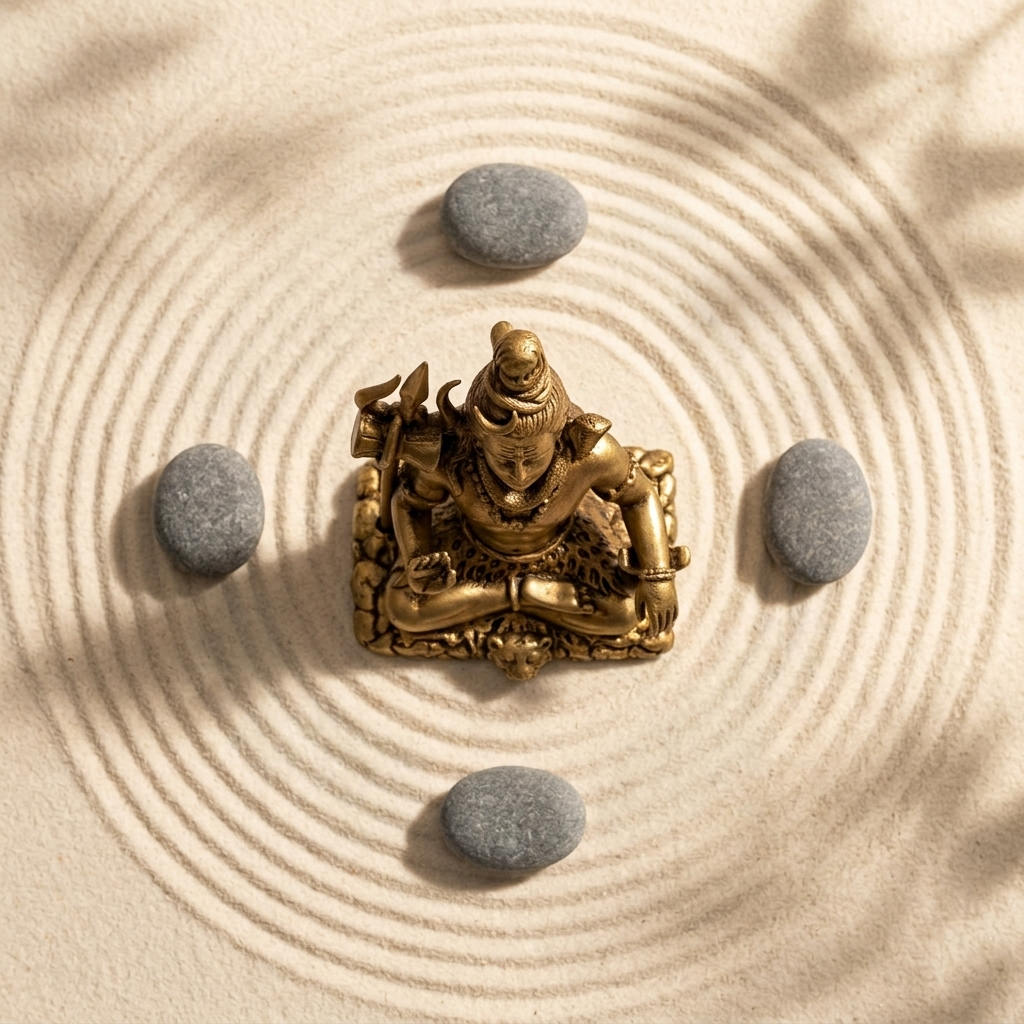 Brass Lord Shiva Meditating Idol | Mahadev Statue | Home Office Temple Decor