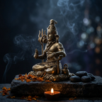 Brass Lord Shiva Meditating Idol | Mahadev Statue | Home Office Temple Decor