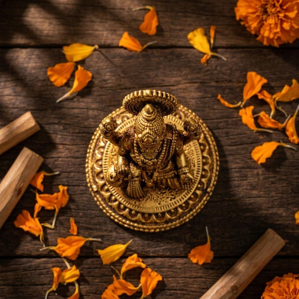 Brass Lakshmi Devi Idol | Antique Finish | Wealth Goddess Statue for Home Temple